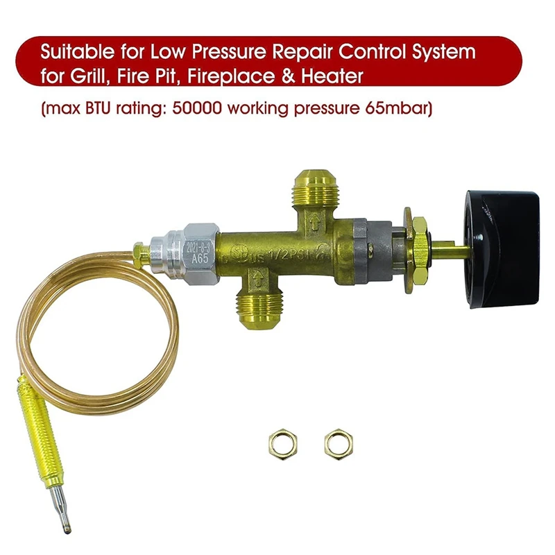 Niskociśnieniowy zestaw zaworu bezpieczeństwa do kominka propanowego 5/8-18UNF (3/8 cala Flare)