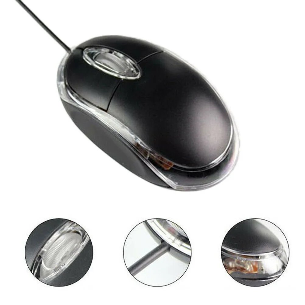 

1pc Dpi Wired Office For Pc Laptop Desktop With Cord Office Ergonomic Usb Mouse Optical Computer Mouse Design Plug Play