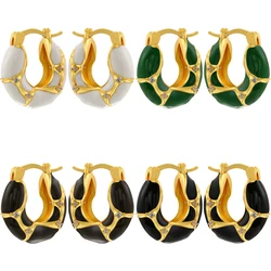ZHUKOU Murad Colour Simple Metal Oil Drip Enamel Vintage Snake Earrings 1 Pair：VE1388