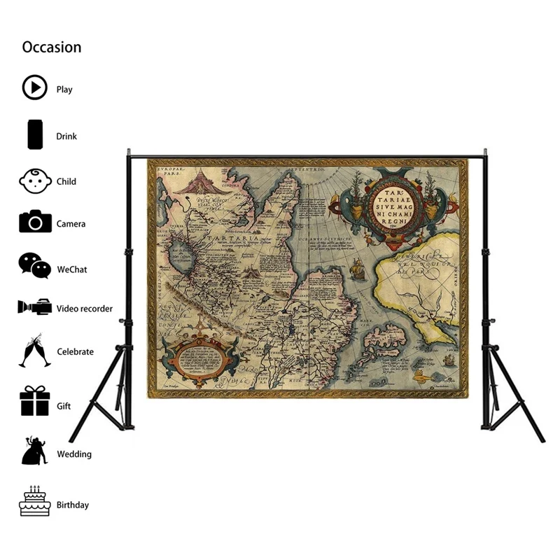 レトロな世界地図のキャンバス絵画,ヴィンテージのポスター,壁の芸術の写真,リビングルーム,家の装飾,不織布カード,150x100cm