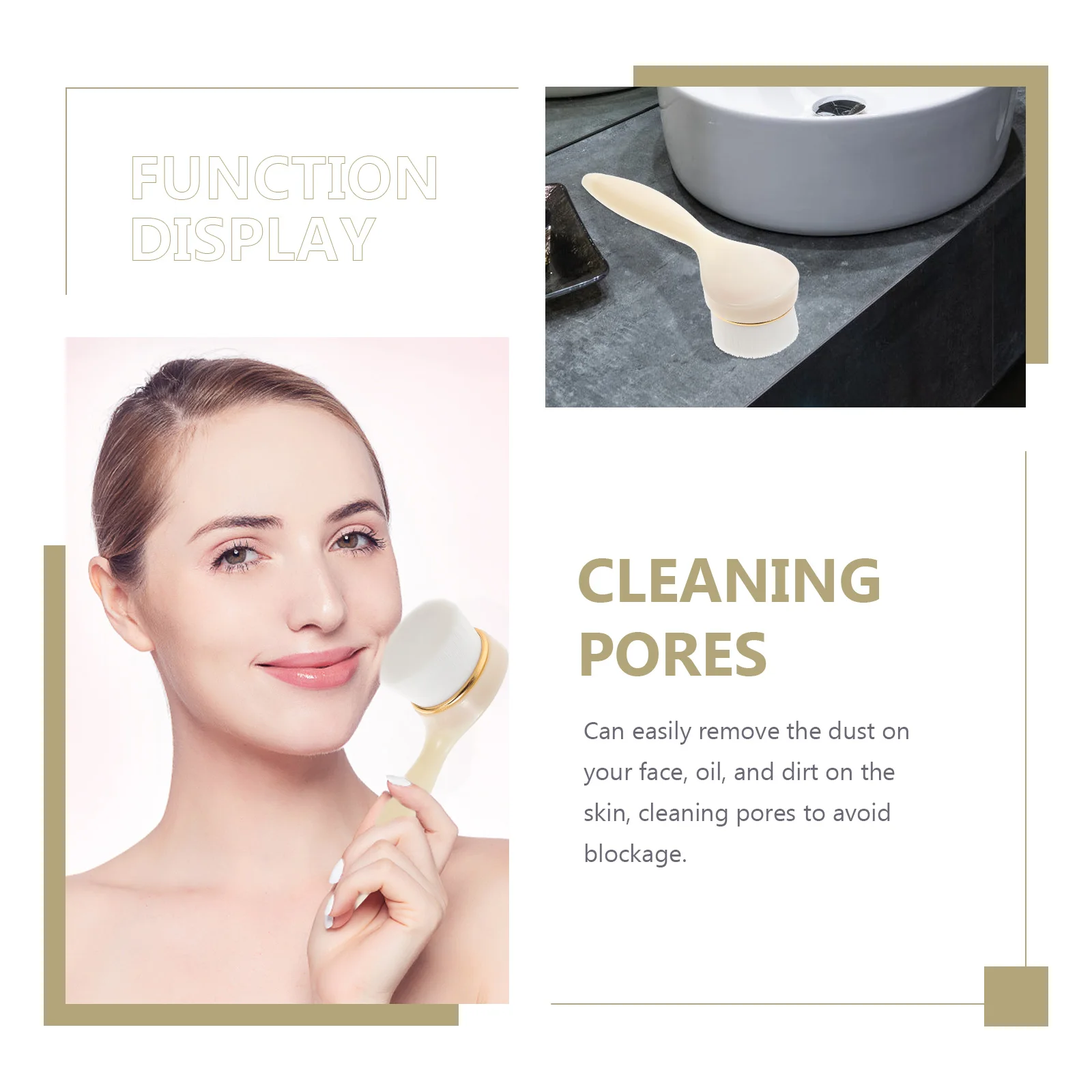 

Face Cleaning Brush Long Handle Pore Cleansing Facial Washing Tool Exfoliating Skin Care Routine Home Use Deep Cleaning