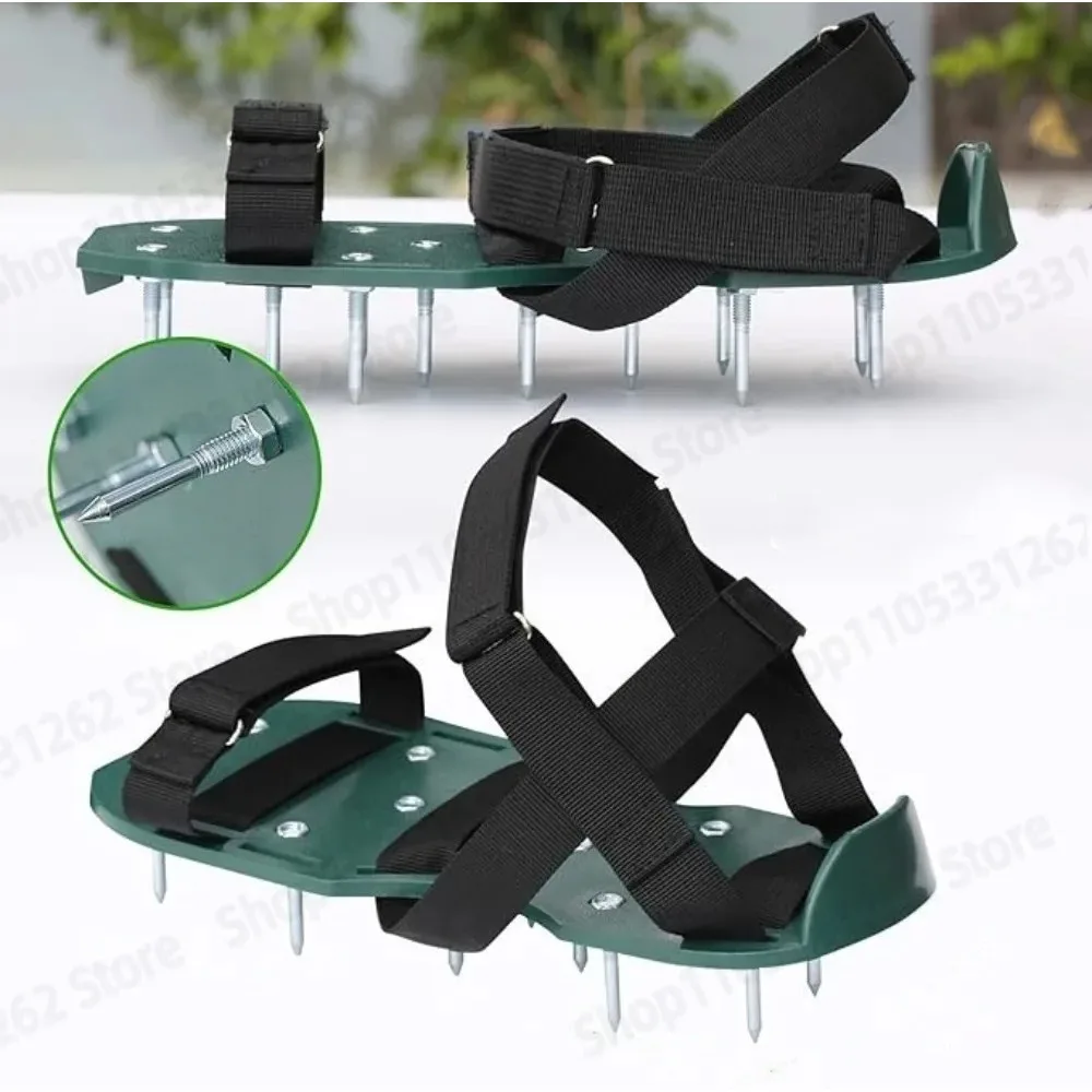 4.2cm Lawn Aerator Shoes Inflatable Soil Loosening Spike Shoes For Garden Epoxy Self Leveling Construction