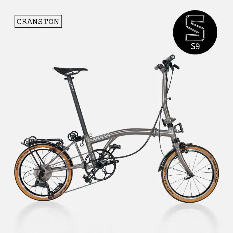 CRANSTON Lightweight Bike Folding Design 16Inch 9 Speed Aluminum Alloy  Frame Portable Outdoor MINI Bike