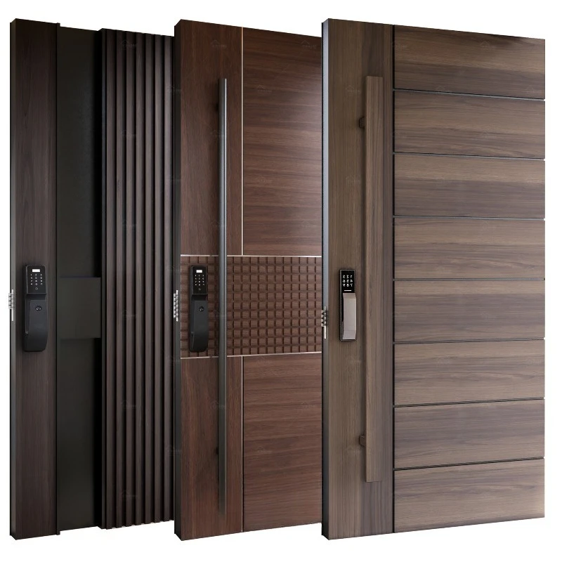 Modern community villa fire door safety anti-theft wooden pivot door