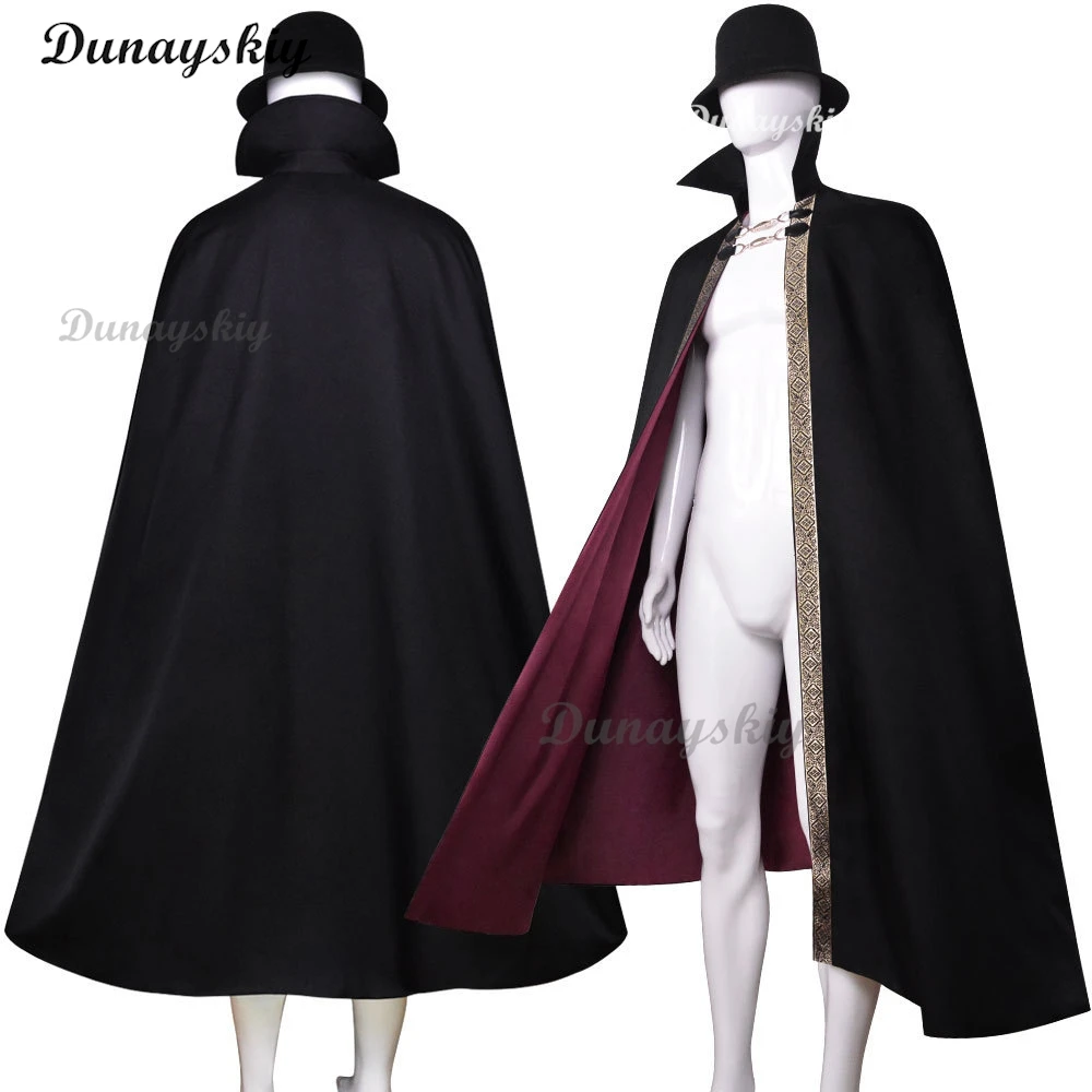 

Halloween Vampire Costume Adult Dracula Devil Witch Cosplay Cape Medeival Gothic Steampunk Death Cloak Metal Chain Customized