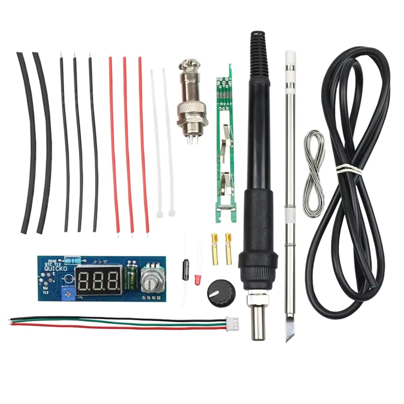 STC-T12 Solder Iron DIY Kits, Electric Unit Digital Soldering Iron Station Temperature Controller Kits