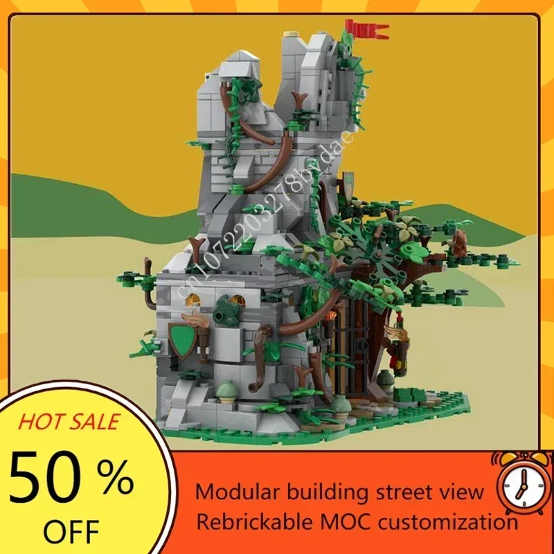 849pcs Wald Außenposten modulare Moc kreative Straßen ansicht Modell Bausteine Architektur DIY Bildung Montage Modell Spielzeug Geschenke