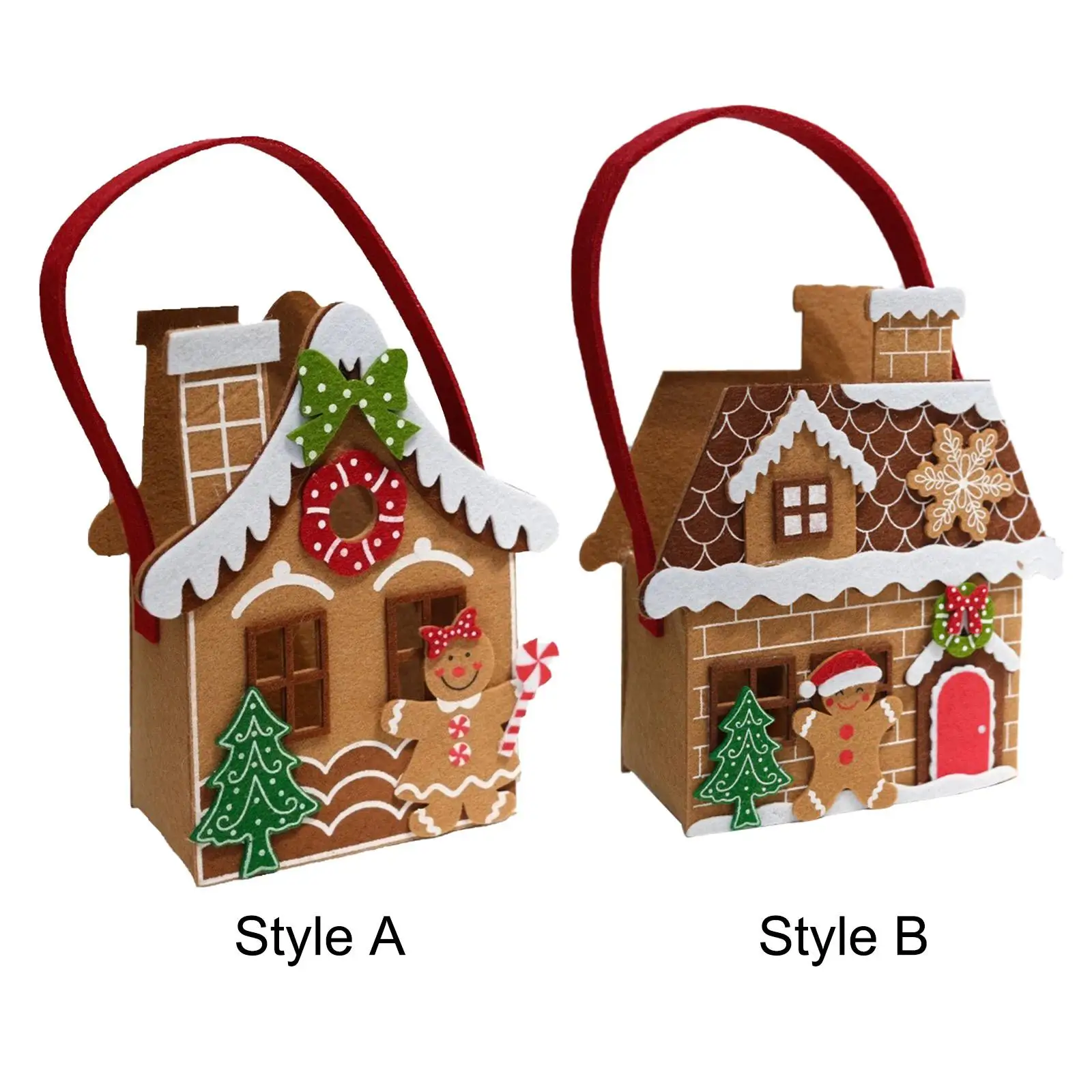 Felt Gingerbread House Bag Top Handle Girls Goodies Bag Christmas Gift Bag