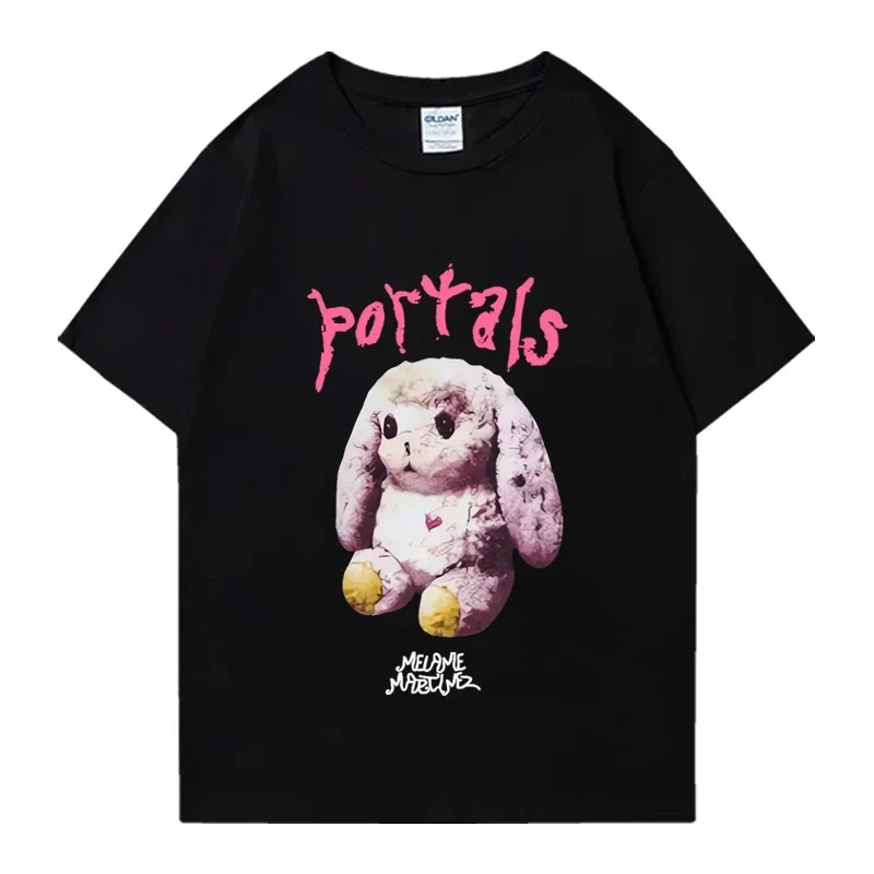 

Cute Rabbit Portals Print T-shirt For Women Oversized Funny Short Sleeve Tees Clothing Women Melanie Martinez Fans Gift T Shirts