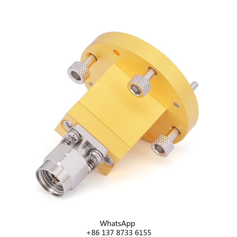 Gwave 50 Ohm RoHS Compliant WR-22 To 2.4mm Male Straight Waveguide Coax Adapters UG-383/U Flange 33-50GHz Model WR22/2.4-UG-J-T