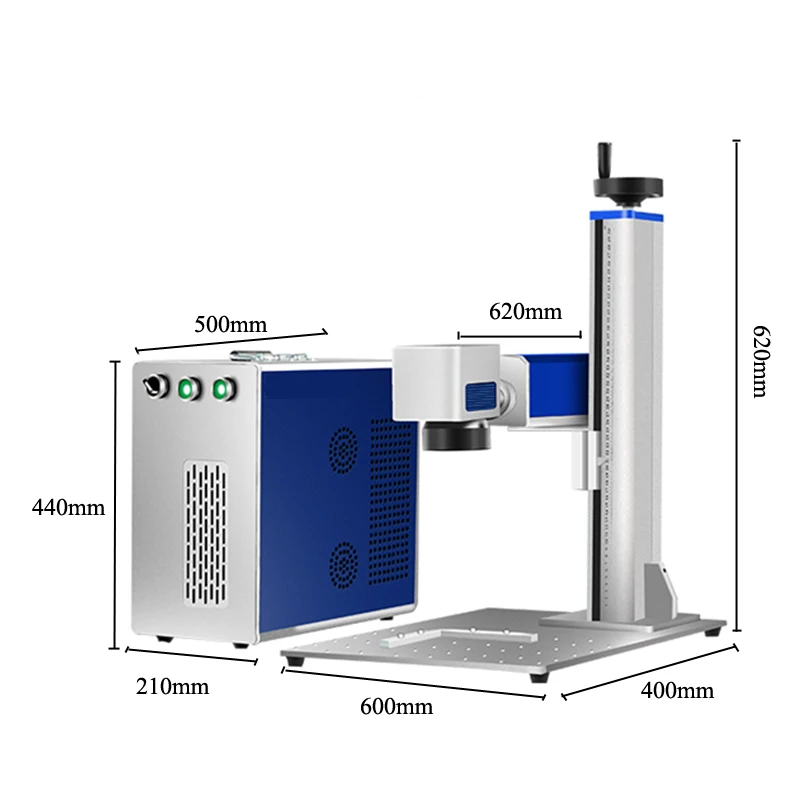 Fiber Laser 20W 30W 50W 60W RAYCUS JPT Engraving Marking Cutting Machine Metal Card Stainless Steel Jewelry Engraver with Rotary