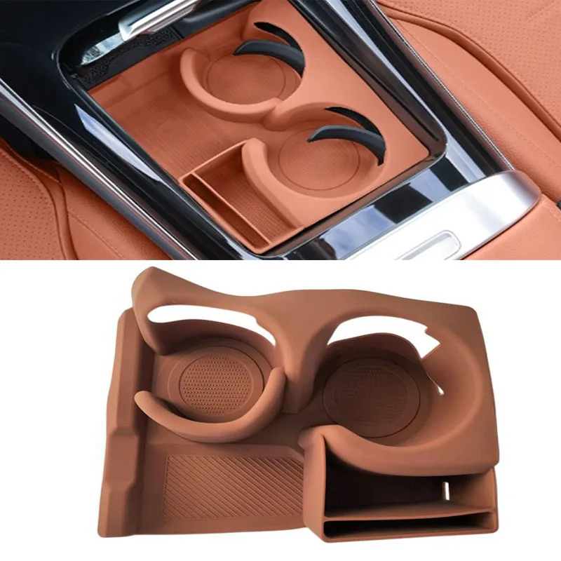 1Set Silikagel-Material Rutschfeste Unterlage Silikon-Schutzabdeckungen für Auto-Wasserbecher für 2023-2025 Mercedes-Benz GLC260 C300 X254