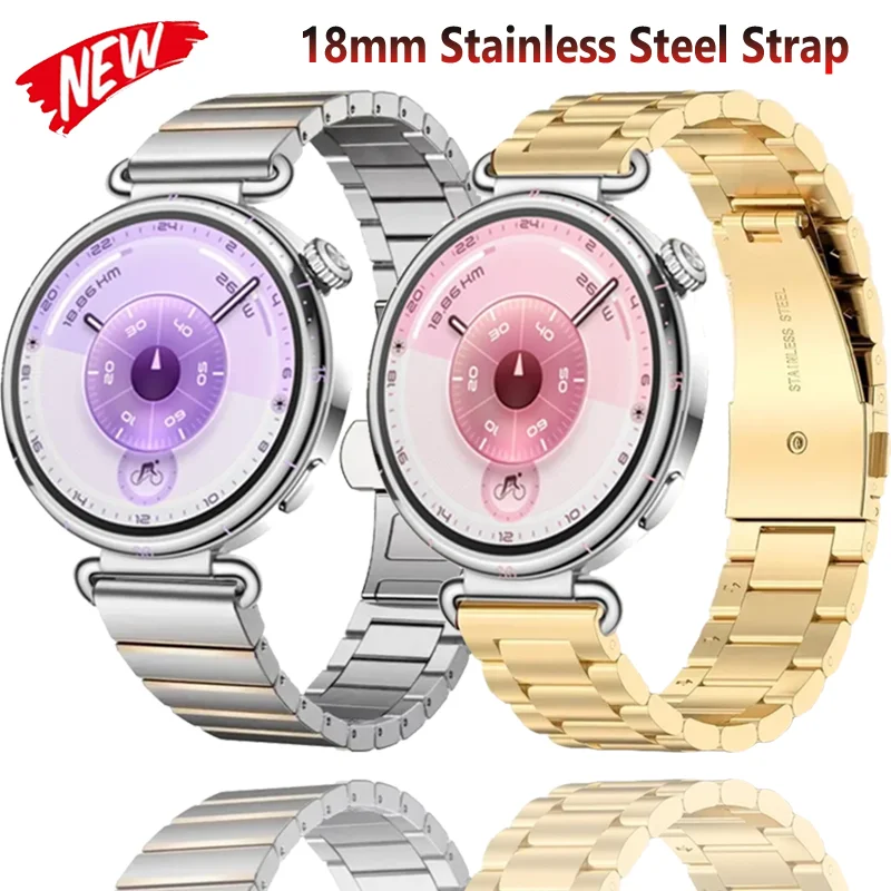 18mm Edelstahlarmband für Huawei Watch GT6-5-4 41mm/5 GT5 Pro 42mm Metall Mode Luxus Armband Xiaomi Watch S4 41mm Correa