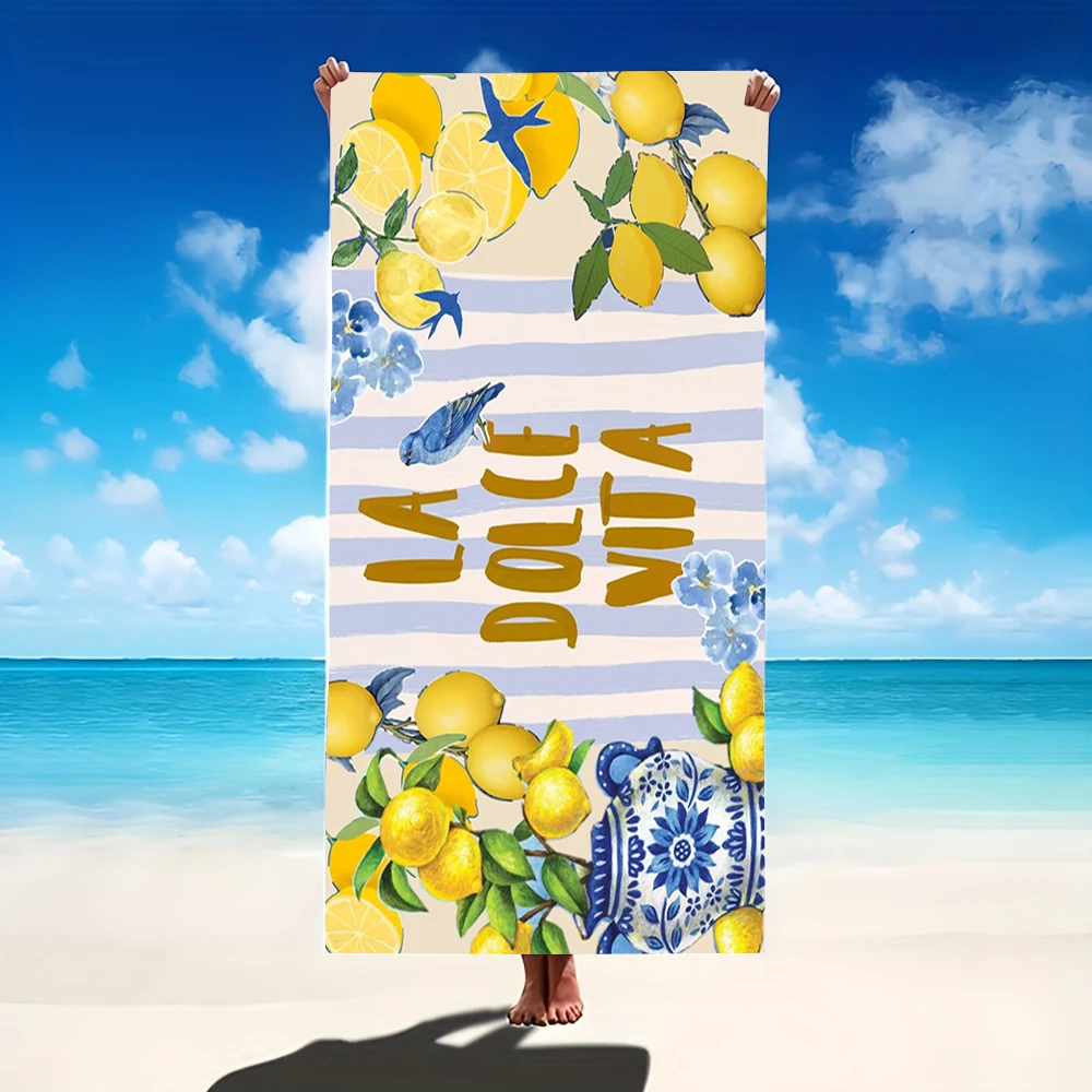 Amalfi Lemon Beach Towel - Italian 