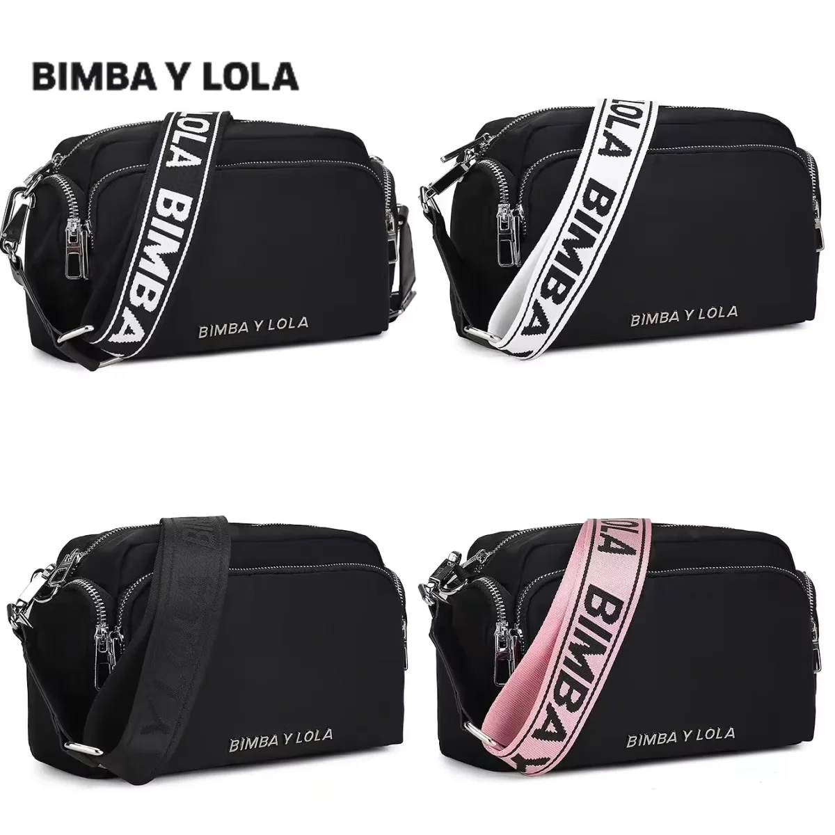 2024 Original BIMBA and LOLA Women Sling Bag Fashion Nylon Shoulder Bag Zipper Scratch Waterproof Bag