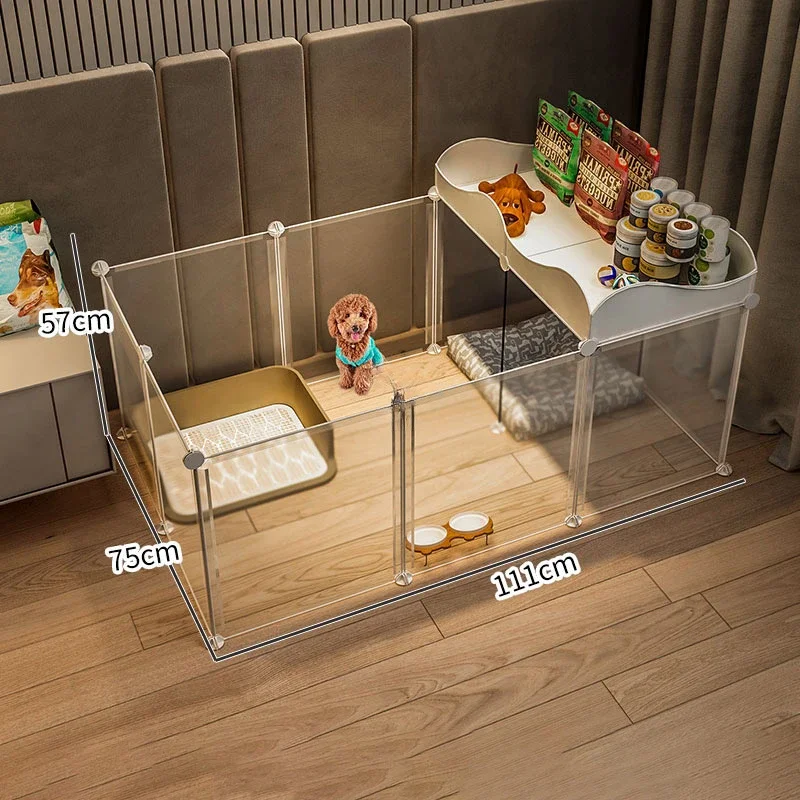 

Pet Fence Home Dog Houses Indoor Small Dog Kennels Creative House for Dog Household Supplies Isolation Door with Toilet Area
