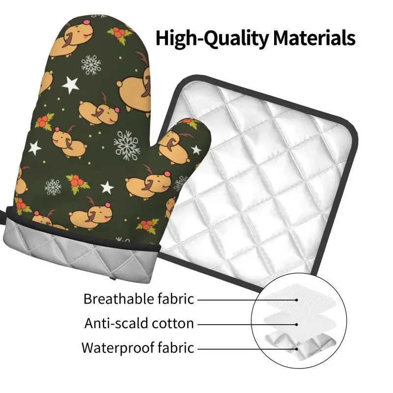 Microwave Mitts Gloves Pad Anti-scald Heat Resistant Insulation Non-slip Kitchen Tools Oven Christmas Mitts Baking Accessories