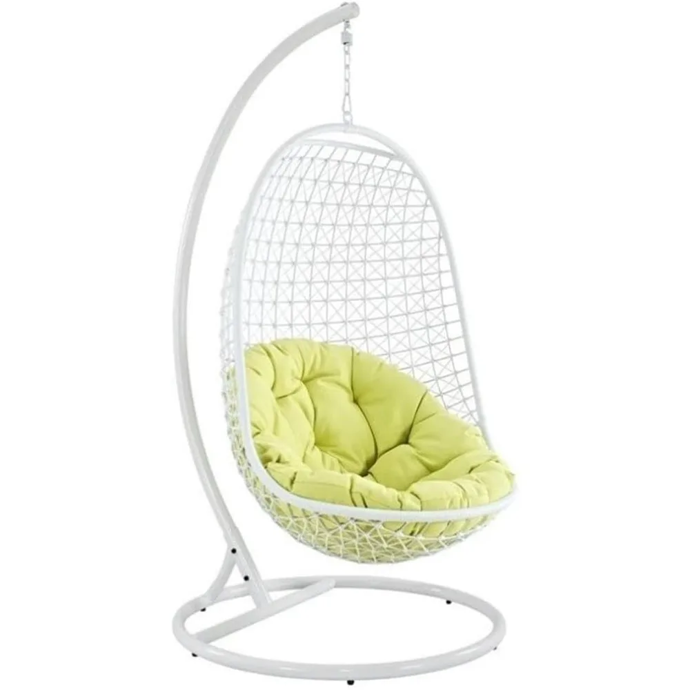 

Encounter Wicker Rattan Outdoor Patio Porch Lounge Hanging Swing Chair Set with Stand