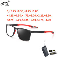 Sunglasses Photochromic Men Women Reading Glasses Big Square TR90 Frame Anti Slip Spectacle For Sport Chameleon Lens +0.25+1.75