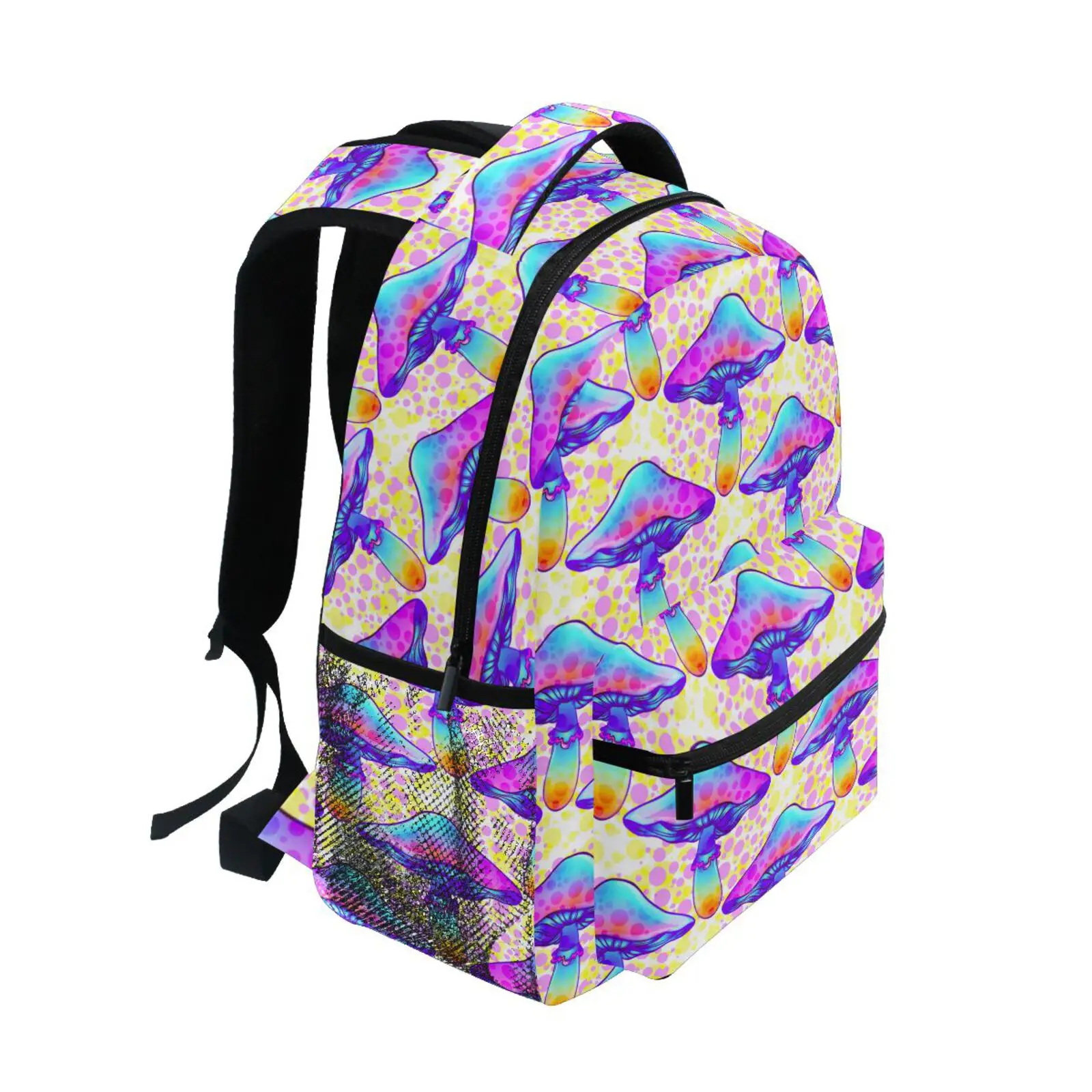 Large Children High Schoolbag Backpack Girl Primary Magic Mushroom Ethnic Art Style Book bag Kids Multi Pockets Backpack Mochila