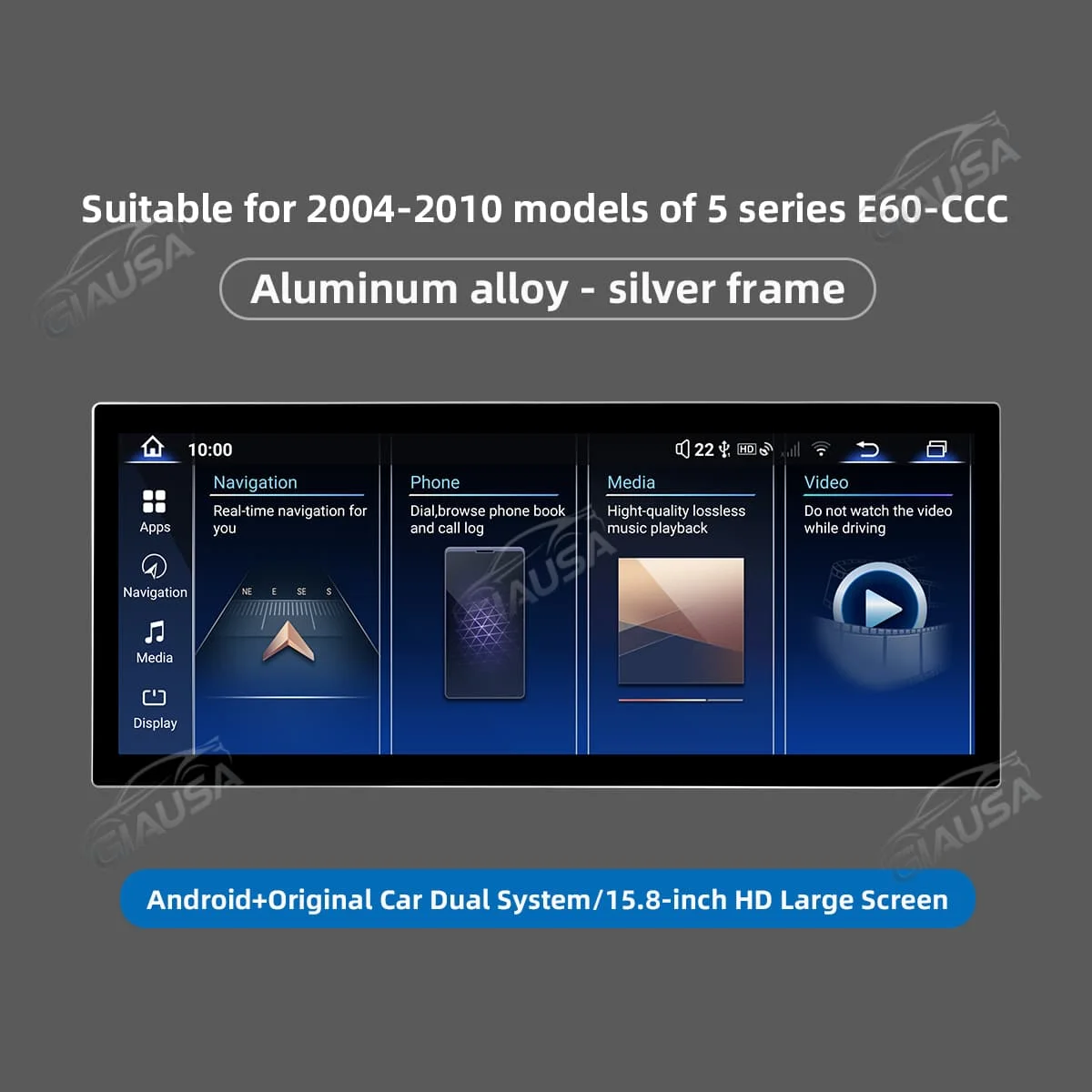 15.8 inch Car Radio For BMW 5 Series F10 F15 2013-2017 AC Panel Linux System Navigation GPS Multimedia Stereo Player Head Unit