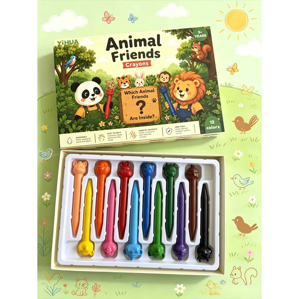 Set de Crayones de Frutas para Niños, 6/12 Colores, Seguros, Solubles en Agua, Lápices de Pintura, Pasteles al Óleo para Jardín de Infancia, Lavables y Resistentes a las Manchas, Crayones para Bebés