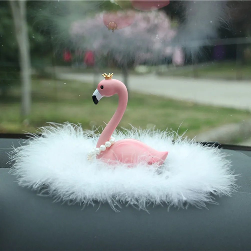 

Car Decoration Pink Flamingo Resin Nordic Style Creative Cute Interior Ornament Car Office Table Decoration Gift