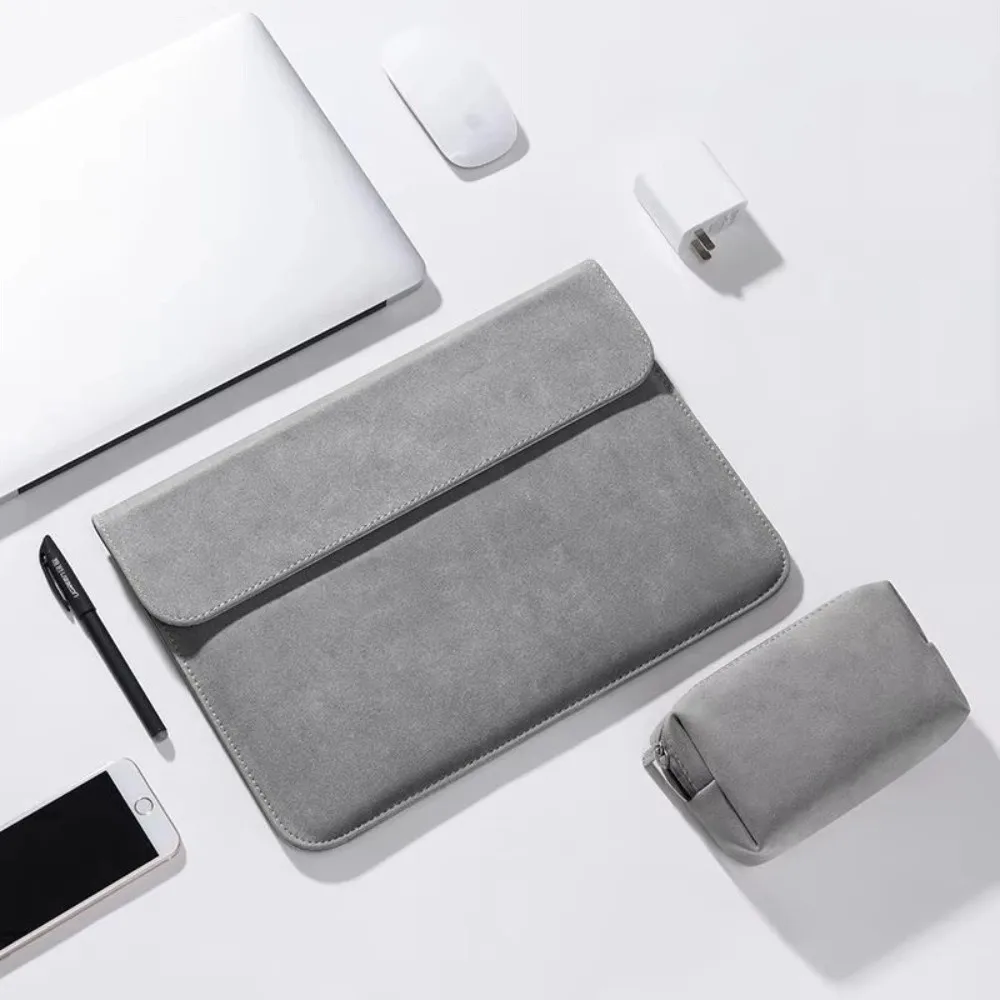 

Portable Scratch Resistant Laptop Sleeve PU Leather Waterproof Tablet Carring Case Wear Resistant Computer Bag Office Use