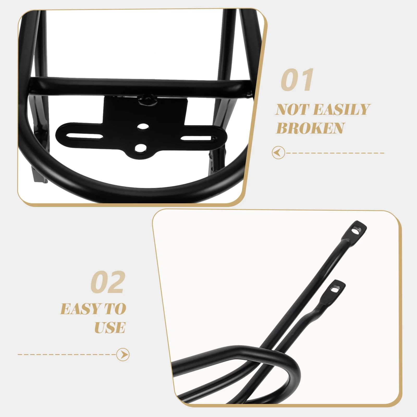 

Metal Rear Bike Rack Black Stable Backseat Frame for Bicycle Mountain Bike Rear Seat Holder Durable Rack Metal Backseat