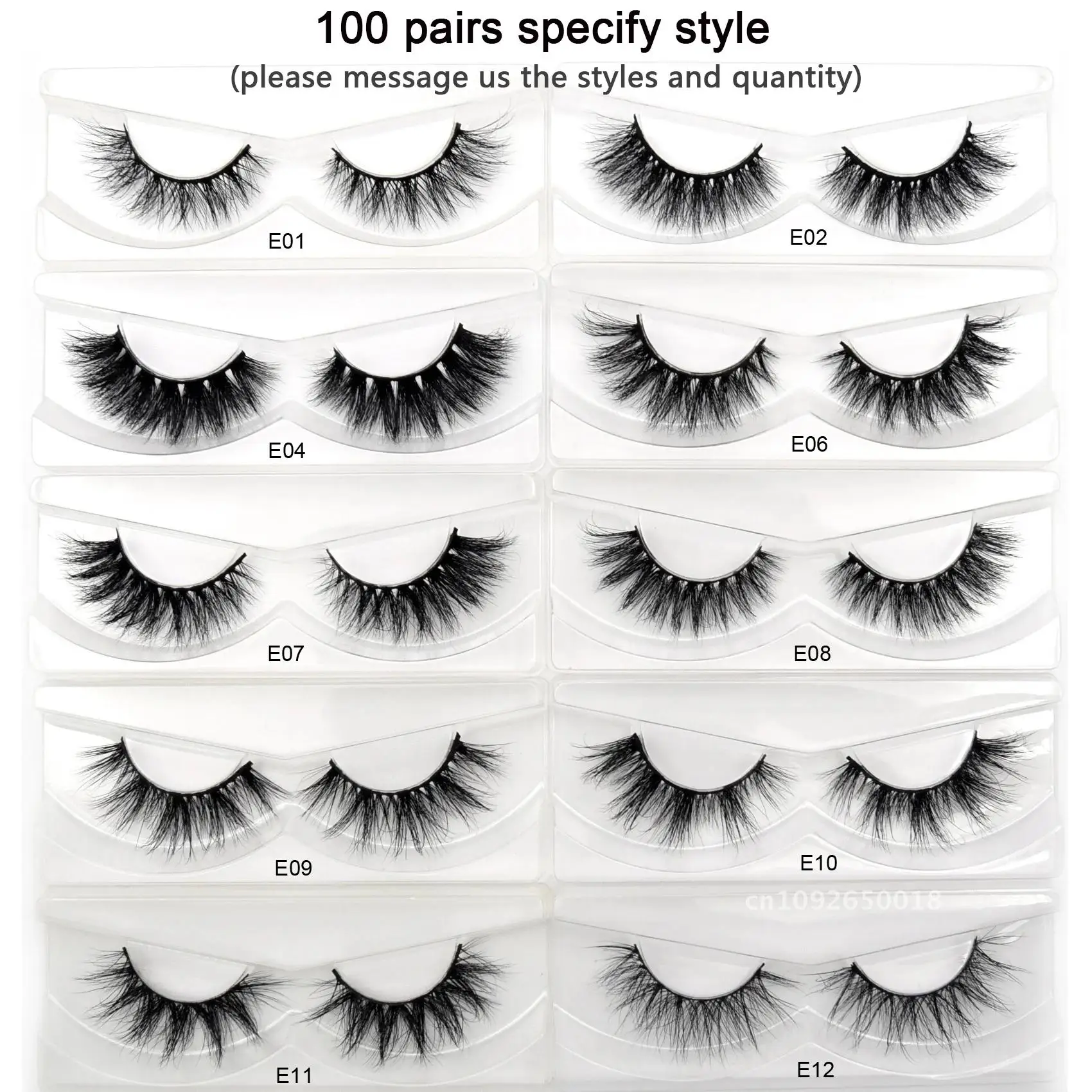 Visofree 30/40/100 paires de cils de vison 3D sans plateau avec boîte faux cils faits à la main cils maquillage bande de vison cilios