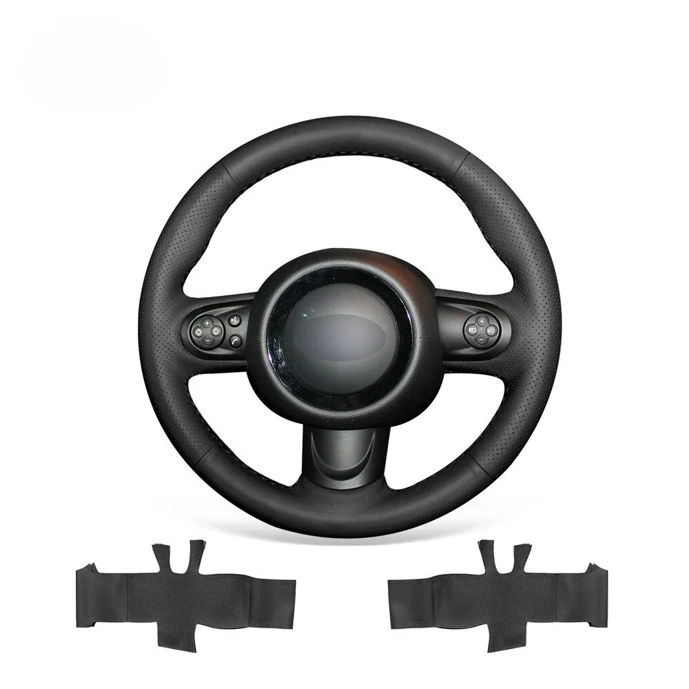 

DIY Hand-Sewn Anti slip PU Leather Steering Wheel Cover Wrap for Mini Cooper Clubman Hardtop Car Interior Accessories