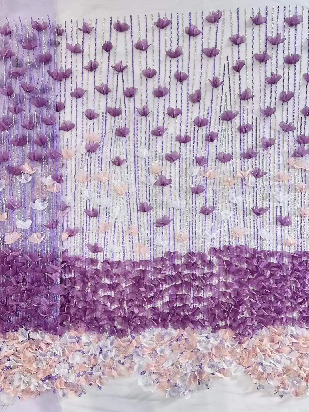 

Luxury High Quality 3D Flower Dubai Sequence Mesh Material Bridal Beaded Lace Fabric Nigerian For African Wedding Party Dresses