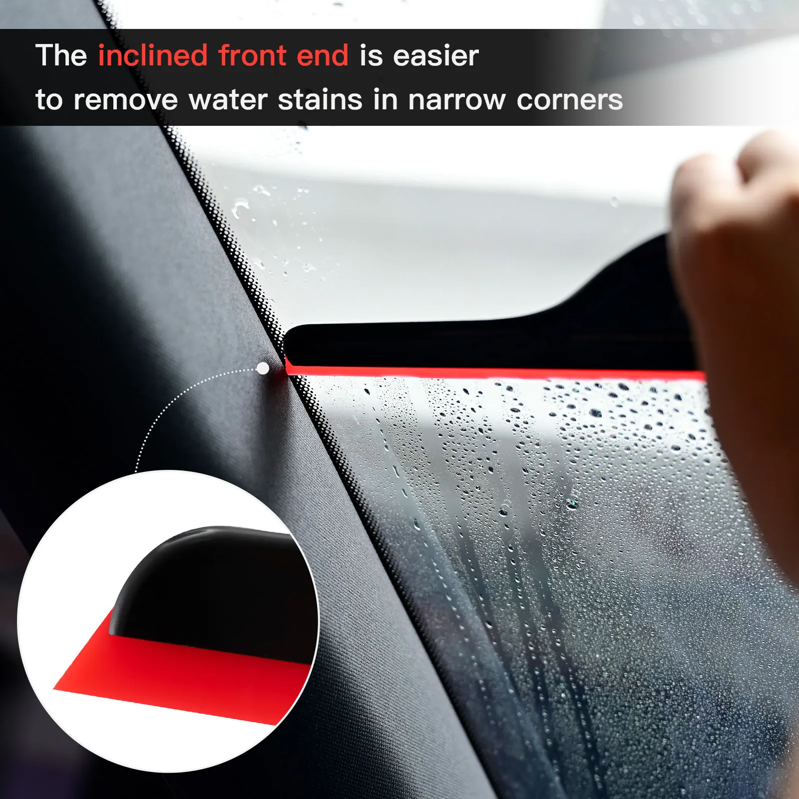 FOSHIO 3pcs Car Squeegee Soft Rubber Blade Side Wiper Scraper Vehicle Cleaning Tool Auto Window Tinting Glass Film Installation