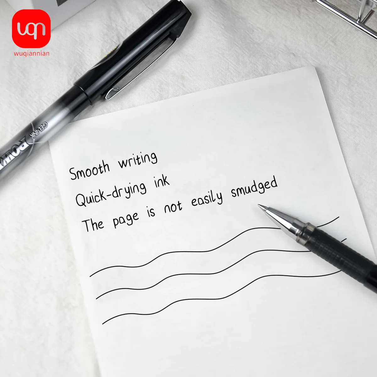 WQN 3/6/12 قطعة قلم كربون أسود 0.5 مللي متر محمول ومريح، سريع الجفاف، حبر عالي الجودة مستلزمات مكتبية مدرسية #2