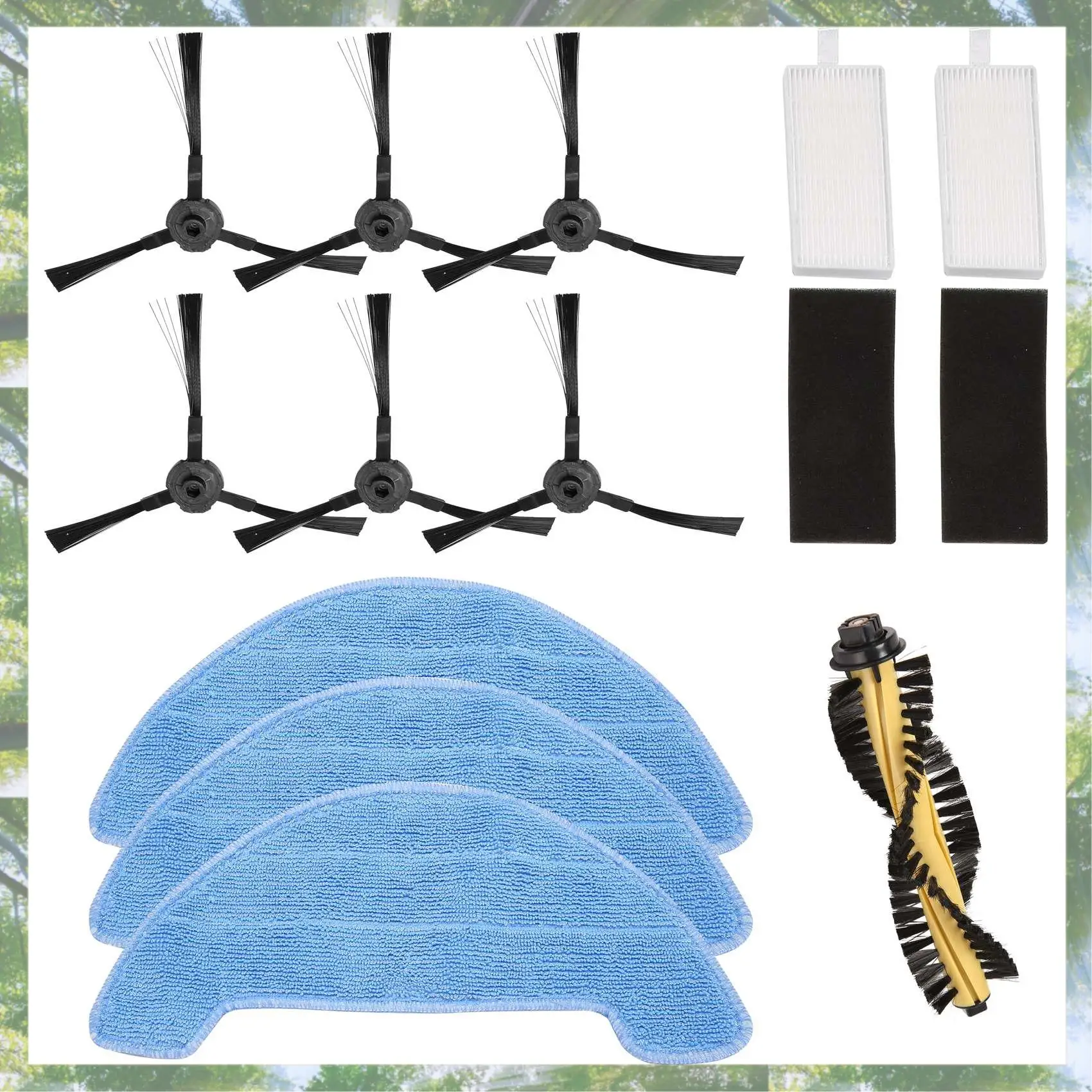 L73A 2025-Filter+Brushes+Mop+Sponge For Ecovacs Deebot Cen663 Cen664 Dm82 Vacuum Cleaner