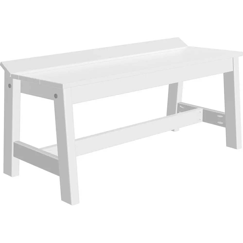 

Poly Outdoor Dining Bench, White, 41 Length