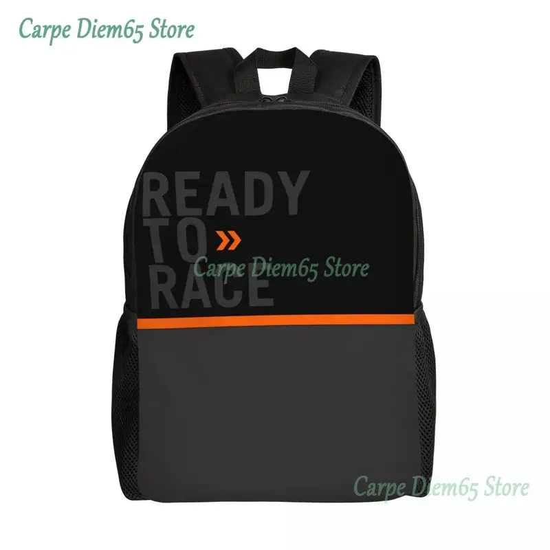 

Ready To Race Logo Travel Backpack Men Women School Computer Bookbag Racing Sport Motorcycle Rider College Student Daypack Bags