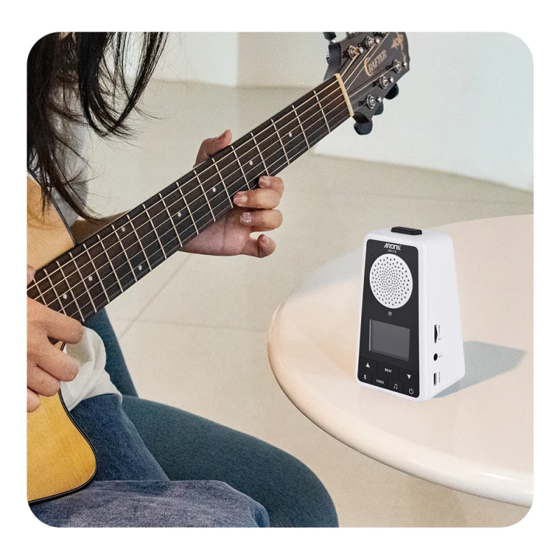 Portable Wireless Speaker 2-in-1Metronome BT Rechargeable Vocal Counts 1300mAh Digital Metronome for Guitar Piano Drum Violin