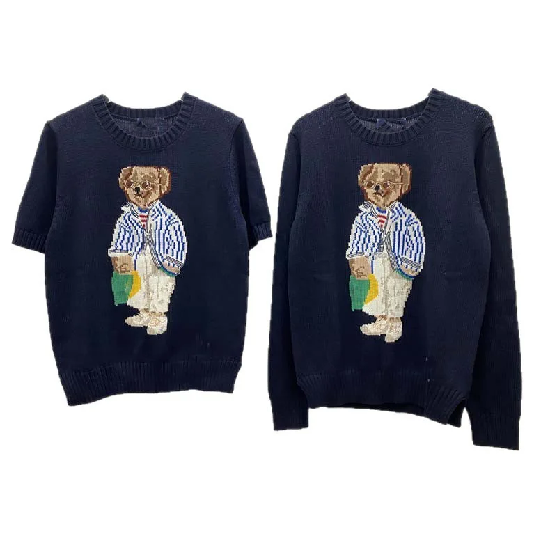 

2025 New Autumn Winter Women Casual Trend Sweater Pure Cotton Heavy Industry Embroidery Cartoon Y2k Round Neck Knitted Sweater