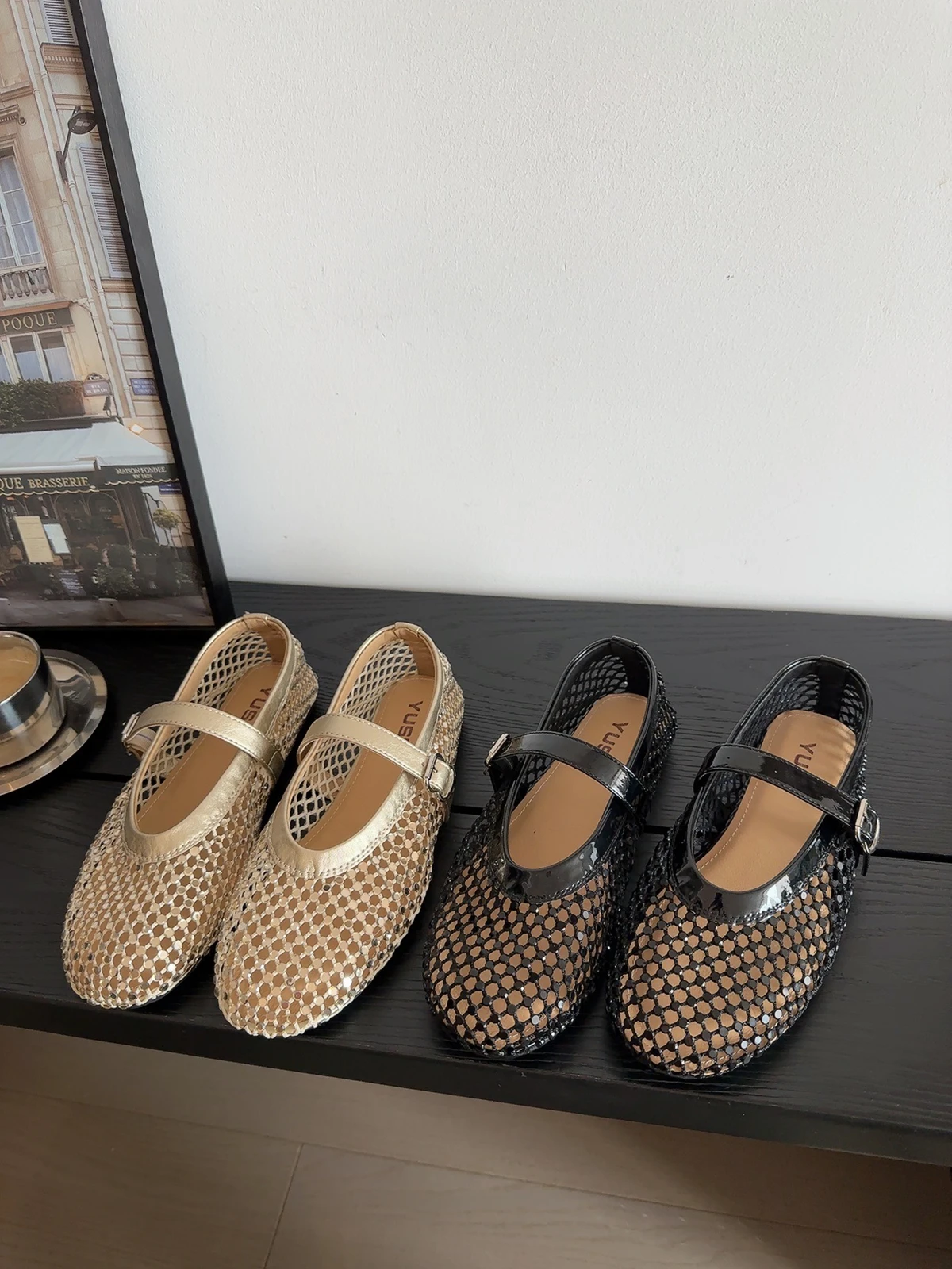 ugly-charm-chaussures-plates-d'ete-pour-femme-style-mary-jane-a-bride-unique-a-enfiler-en-maille-brodee-de-diamants-tendance