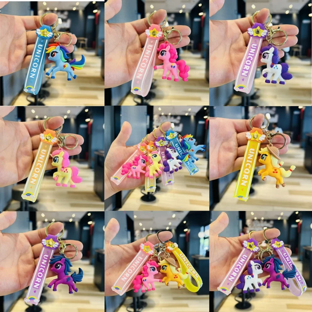 Llaveros de My Little Pony, Recuerdos para Fiestas Infantiles, Colgantes para Mochilas, Souvenirs Kawaii, Premios para Festivales, Regalos y Recompensas para Fiestas de Cumpleaños Infantiles