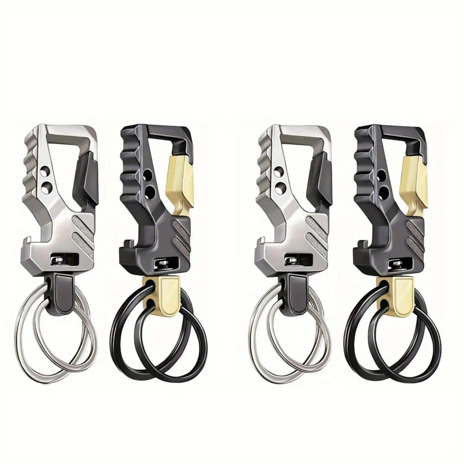 4/8 Pack KeyChain EDC Key Ring Key Chain Bottle Opener Auto Car Key Holder Tactical Carabiner Keychains