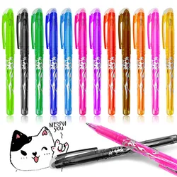 8/12Pcs Erasable Gel Pen Multi-color 0.5mm Kawaii Pens Student Writing Creative Drawing Tools Office School Supply Stationery