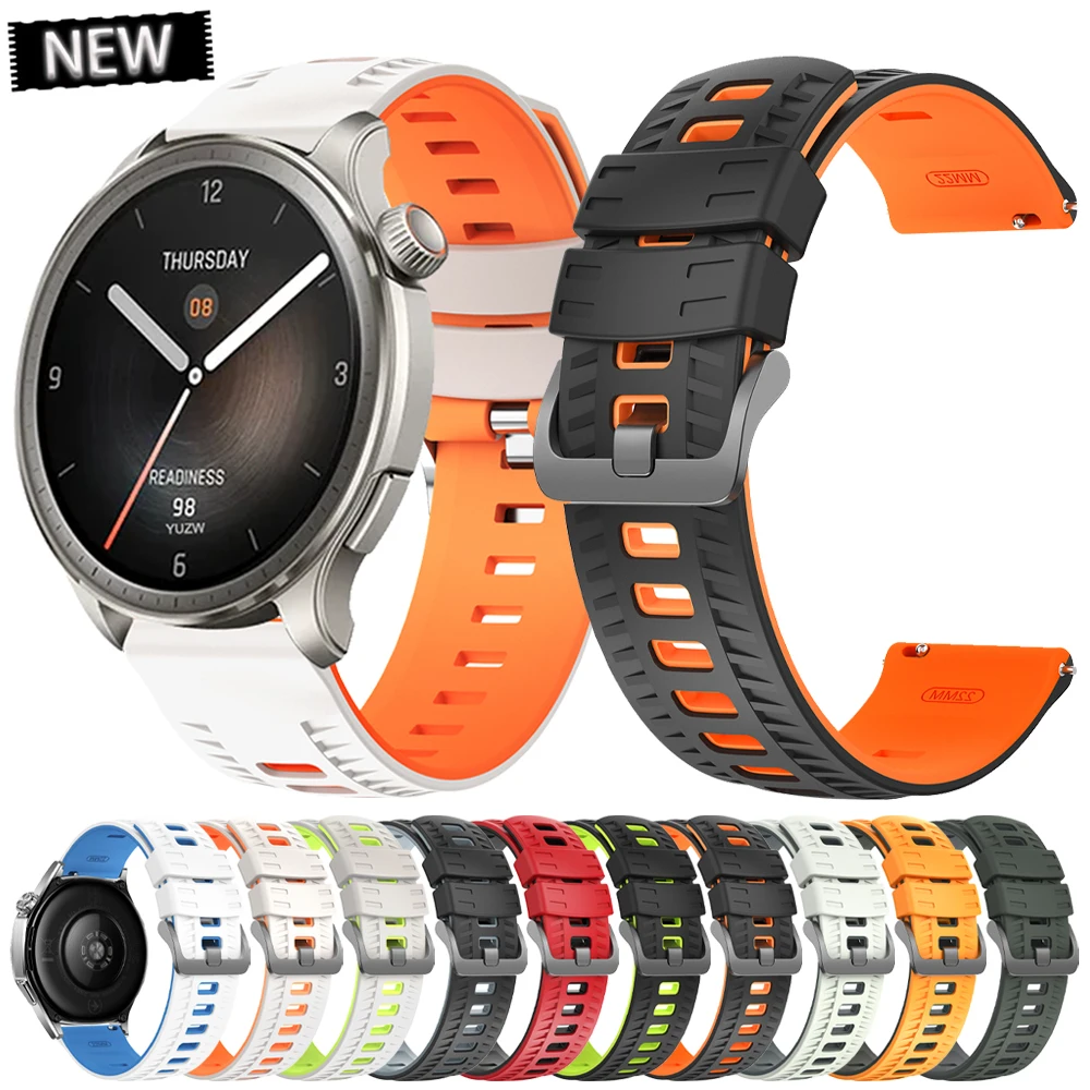 Bracelet de montre en Silicone à dégagement rapide, 22mm, pour Huami Amazfit Balance/Balance2 Band GTR 4 2 2E GTR3 Pro/Bip 6 5 UNITÉ
