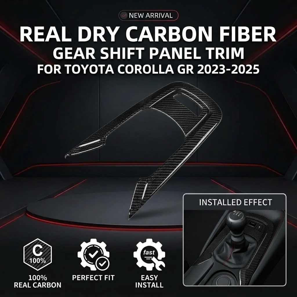 For Toyota Corolla GR 2023 2024 2025 Dry Carbon Fiber Gear Shift Panel Frame Overlay Trim