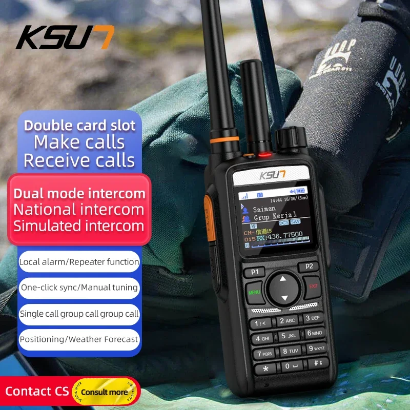KSUN CT70 Gps Beidou Positioning Single Call Group Call 4g Poc Radio Network Analog Dual Mode Walkie Talkie Phone