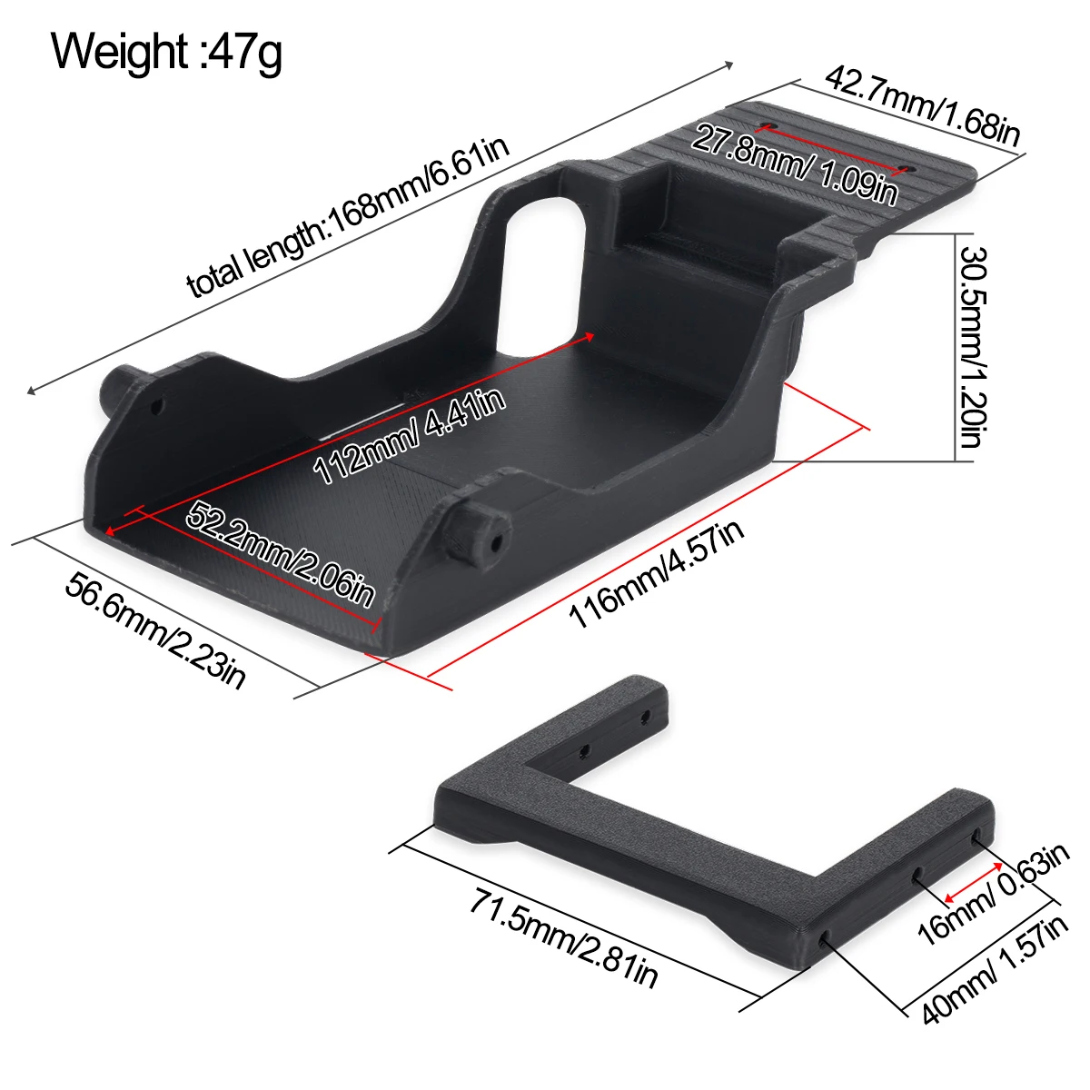 High Strength Plastic Battery Tray Mounting Plate with Tie Strap Upgrade Parts for 1/10 RC Crawler Car TRX4 TRX6 Battery Case