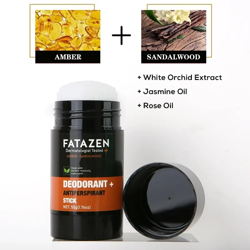 Deodorant Antiperspirant Stick Natural Amber Sandalwood Fragrance Sweat Odor Balm Deodorant Stick 50ml