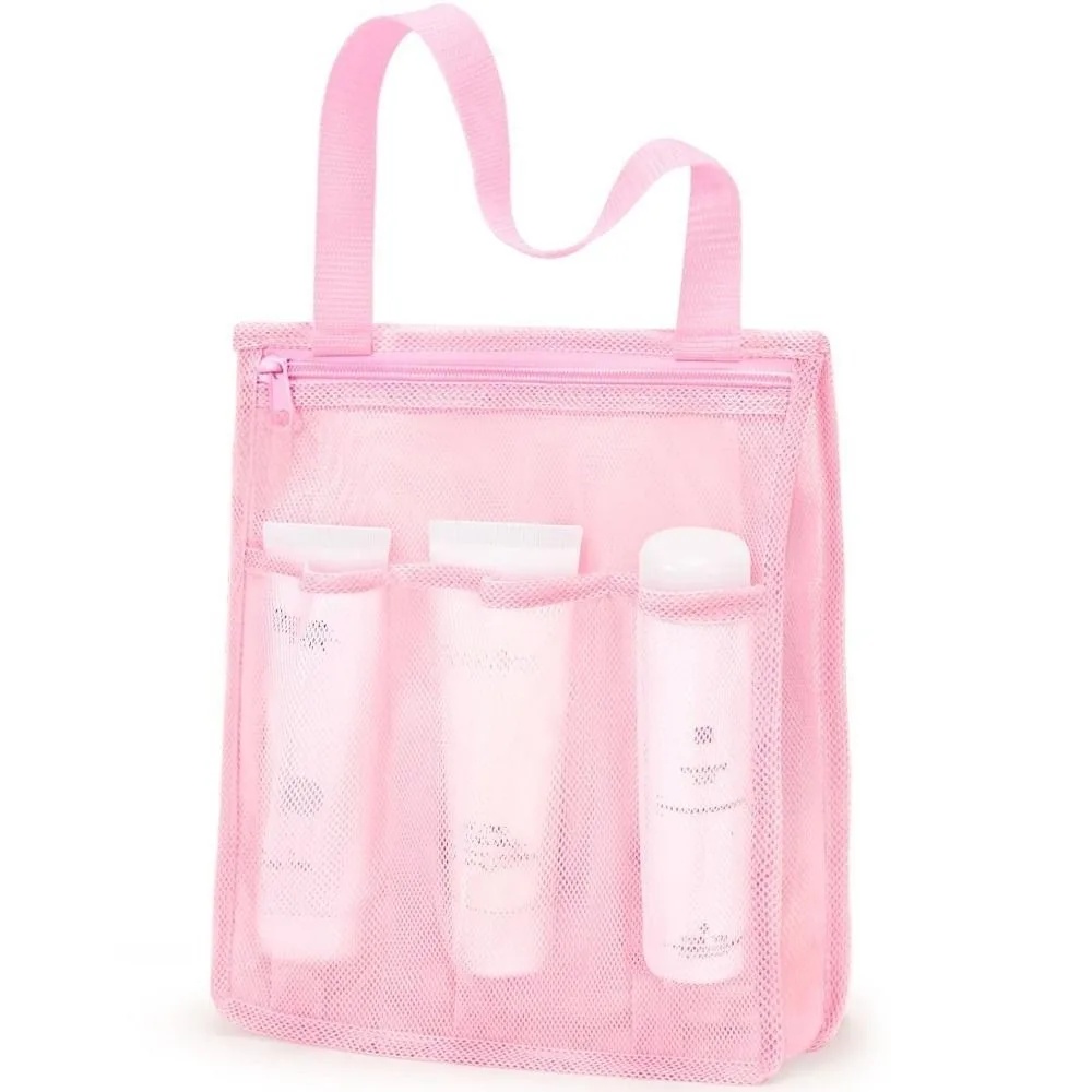 

Quick-Drying Mesh Shower Storage Large Capacity Clear Bath Basket Dry and Wet Separation Fashion Pool Bag Toiletry
