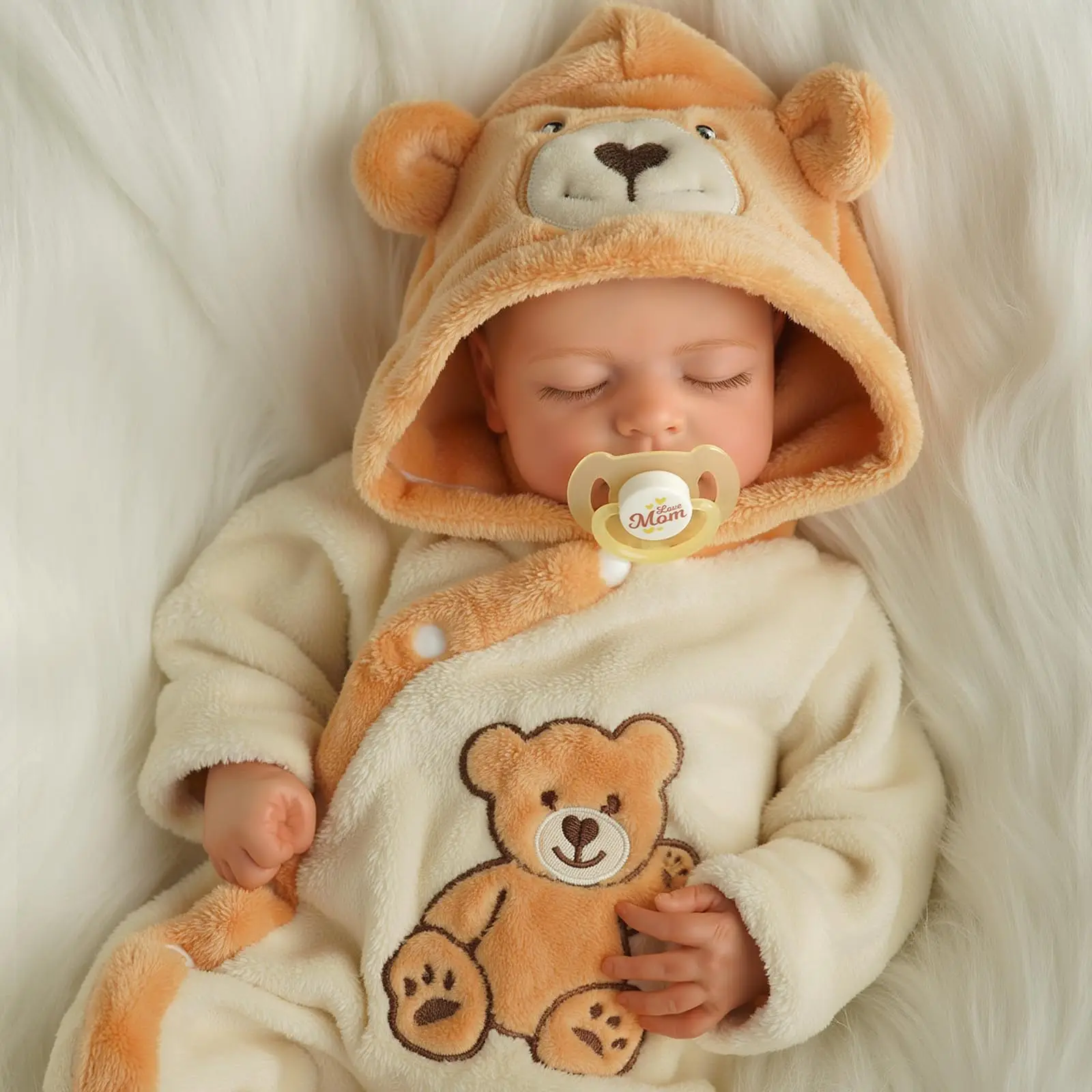 ตุ๊กตาเด็กทารกเกิดใหม่ ขนาด 20 นิ้ว หลับตาเหมือนจริง ทำจากไวนิลเนื้อนุ่ม ตัวทำจากผ้า ตุ๊กตาเด็กแรกเกิด พร้อมอุปกรณ์เสริม สำหรับเด็กอายุ 3 ปีขึ้นไป